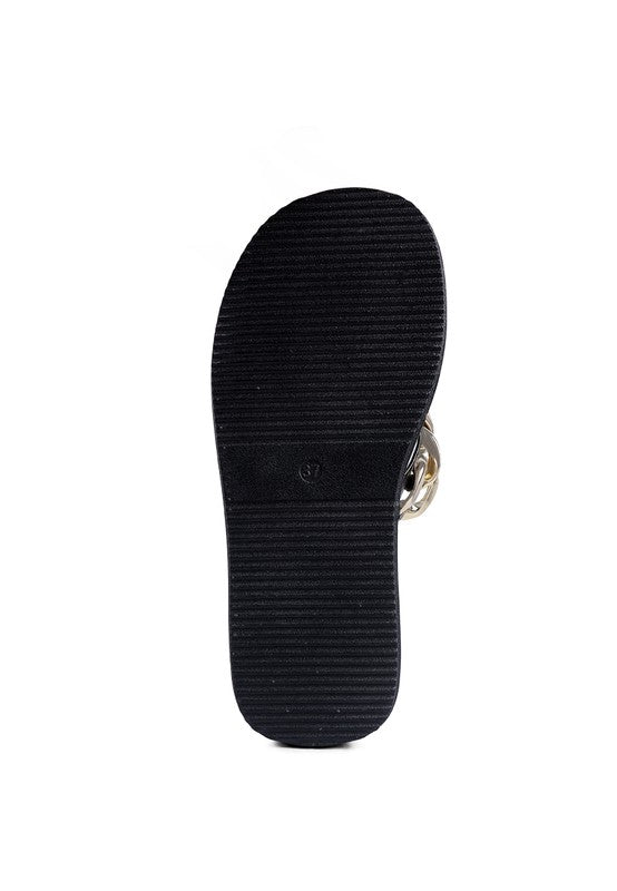 Zing Link Chain Thong Flats - Faylinn & Co