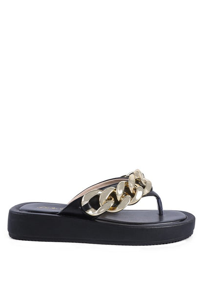 Zing Link Chain Thong Flats - Faylinn & Co