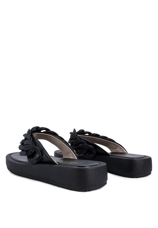 Zing Link Chain Thong Flats - Faylinn & Co