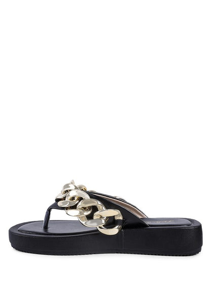 Zing Link Chain Thong Flats - Faylinn & Co