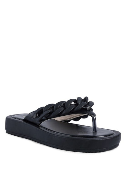 Zing Link Chain Thong Flats - Faylinn & Co