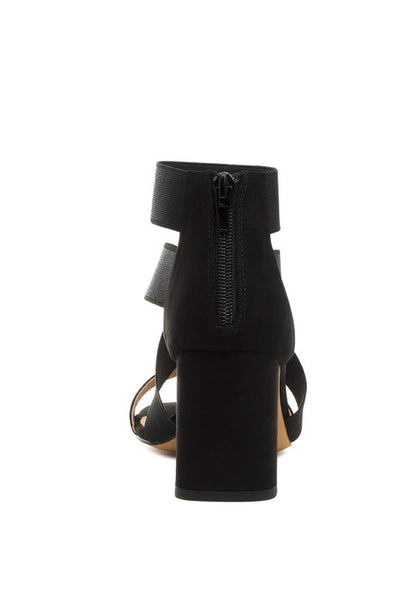 Benicia Elastic Strappy Block Heel Sandals - Faylinn & Co