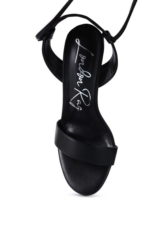 SHEENY CLEAR STILETTO LACE UP SANDAL - Faylinn & Co