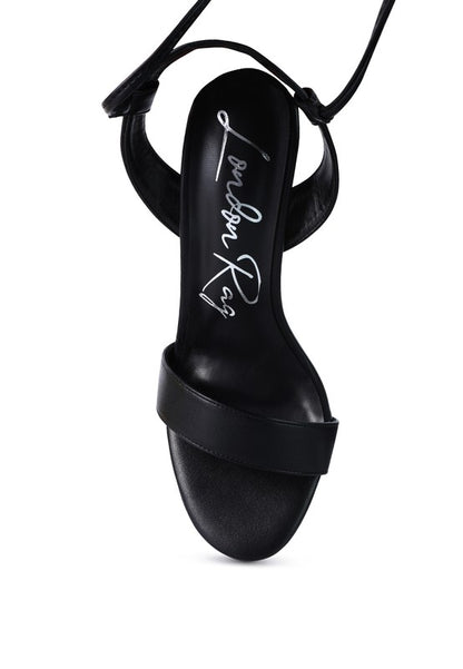 SHEENY CLEAR STILETTO LACE UP SANDAL - Faylinn & Co