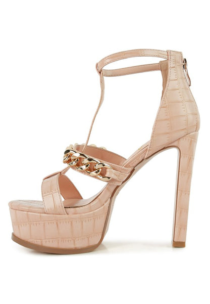 BONITA METAL CHAIN ZIP UP SANDAL - Faylinn & Co