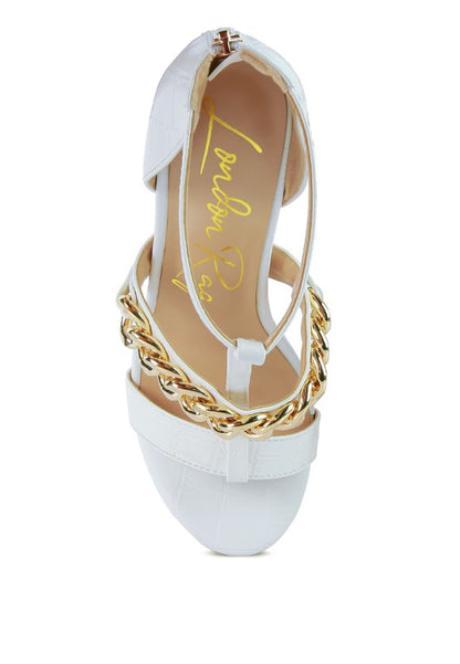 BONITA METAL CHAIN ZIP UP SANDAL - Faylinn & Co