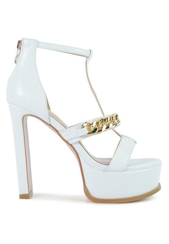 BONITA METAL CHAIN ZIP UP SANDAL - Faylinn & Co