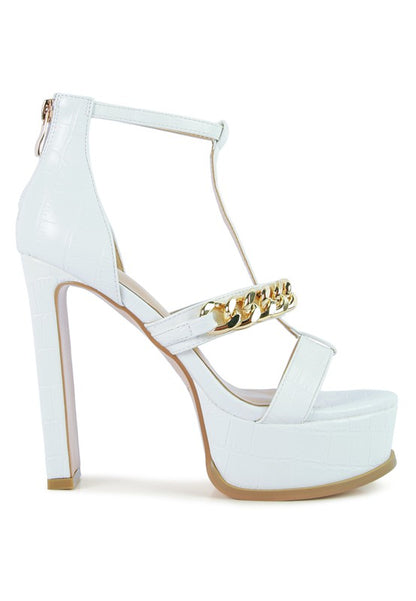 BONITA METAL CHAIN ZIP UP SANDAL - Faylinn & Co