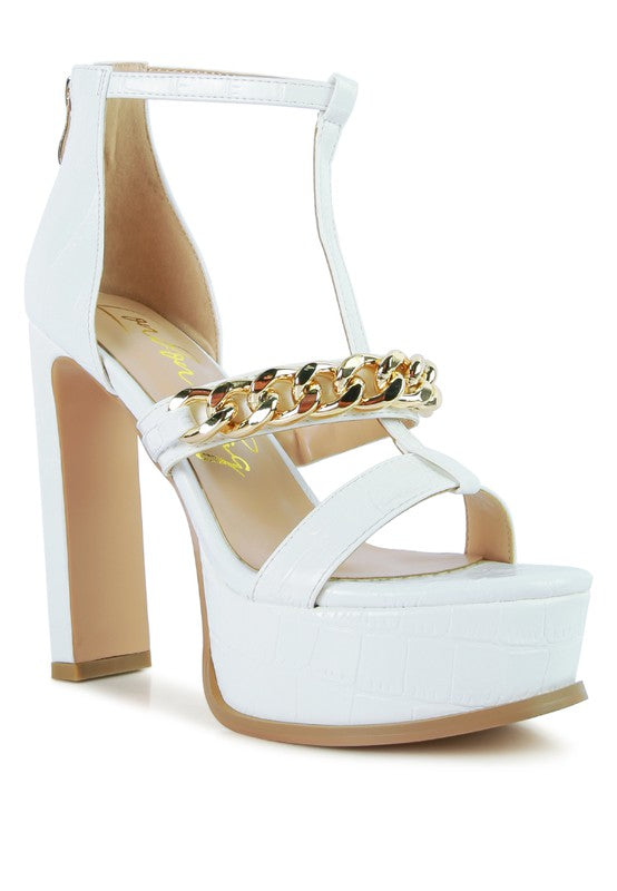 BONITA METAL CHAIN ZIP UP SANDAL - Faylinn & Co