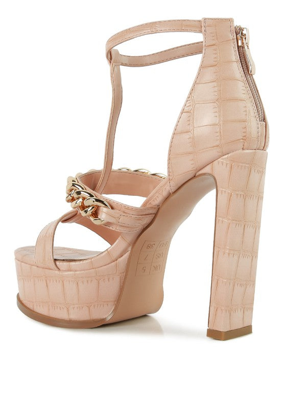 BONITA METAL CHAIN ZIP UP SANDAL - Faylinn & Co