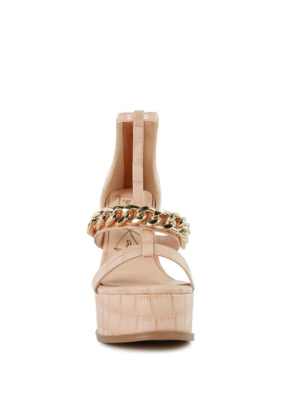 BONITA METAL CHAIN ZIP UP SANDAL - Faylinn & Co