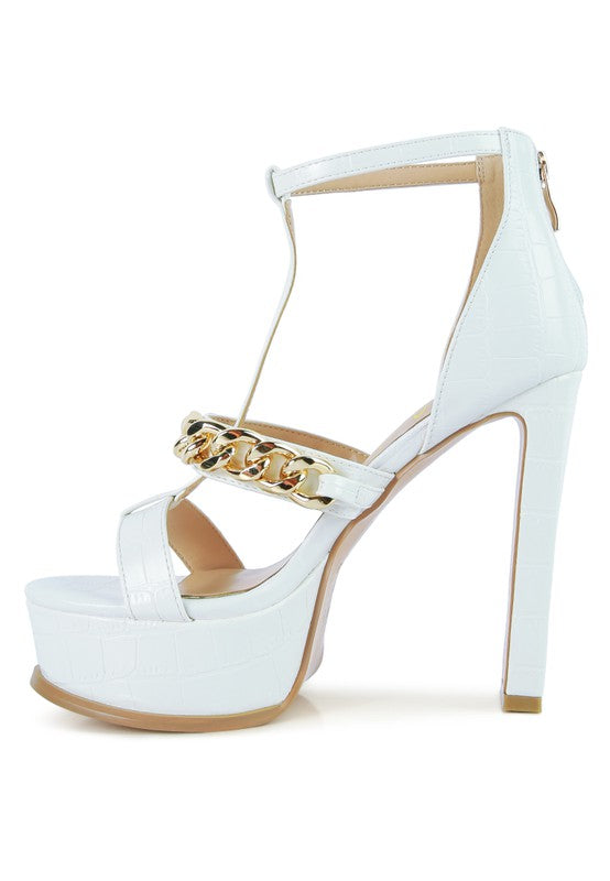 BONITA METAL CHAIN ZIP UP SANDAL - Faylinn & Co