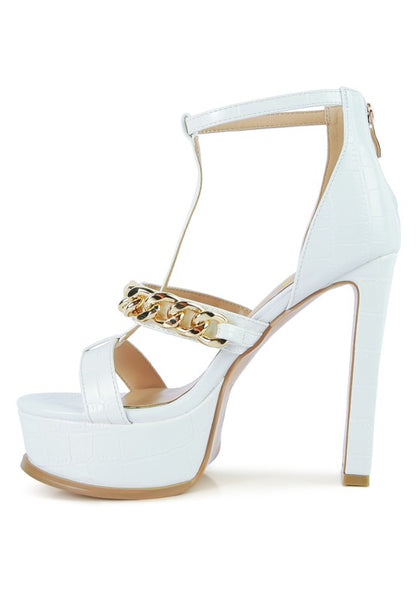 BONITA METAL CHAIN ZIP UP SANDAL - Faylinn & Co
