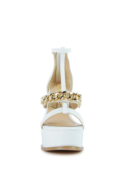 BONITA METAL CHAIN ZIP UP SANDAL - Faylinn & Co