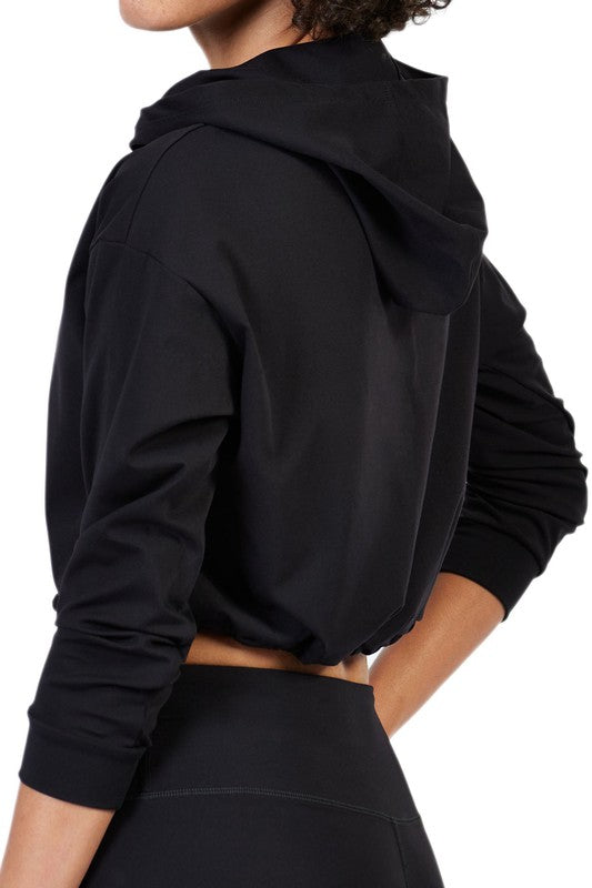 Cropped Hoodie Brushed Nylon - Faylinn & Co