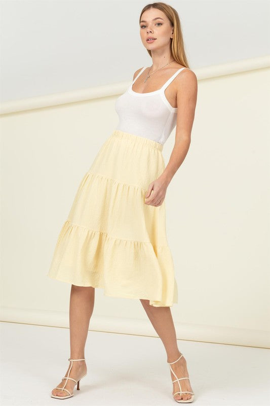 Call It a Day Tiered Midi Skirt - Faylinn & Co