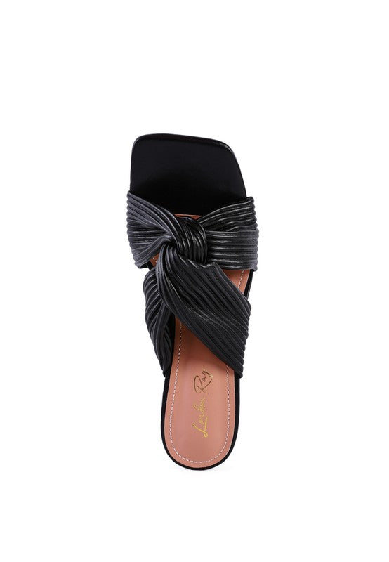 BATTLE EX KNOT STRAP SLIDE SANDALS - Faylinn & Co