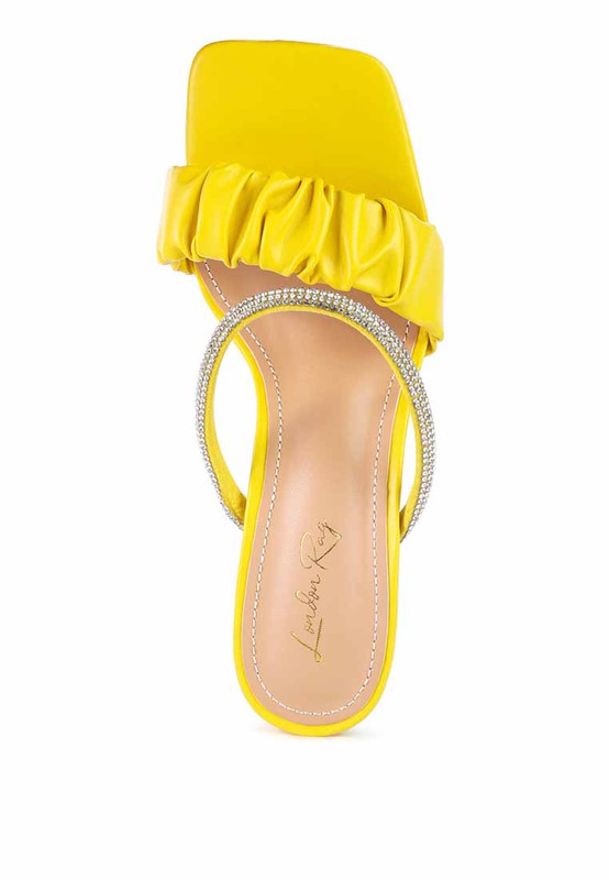 DATE LOOK CLEAR HEEL RHINESTONE SANDALS - Faylinn & Co