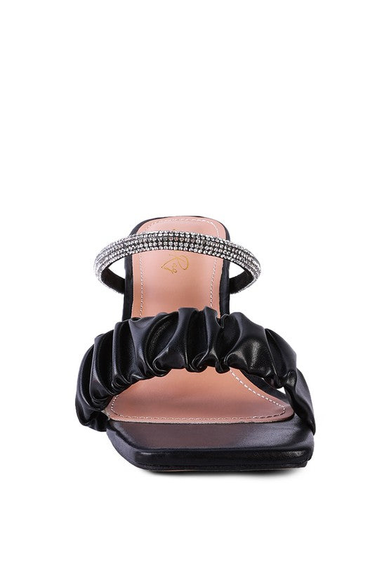 DATE LOOK CLEAR HEEL RHINESTONE SANDALS - Faylinn & Co