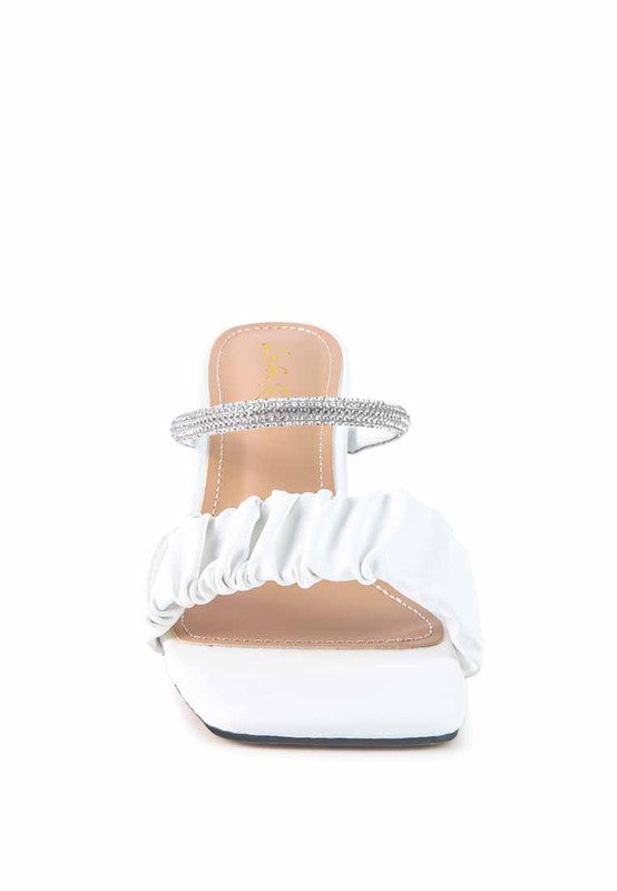 DATE LOOK CLEAR HEEL RHINESTONE SANDALS - Faylinn & Co