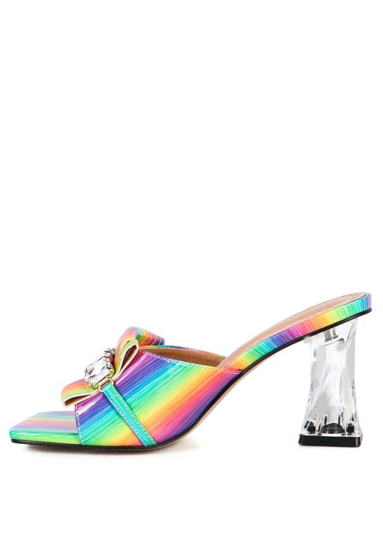 FANTASY CLEAR HEEL JEWEL SANDAL - Faylinn & Co