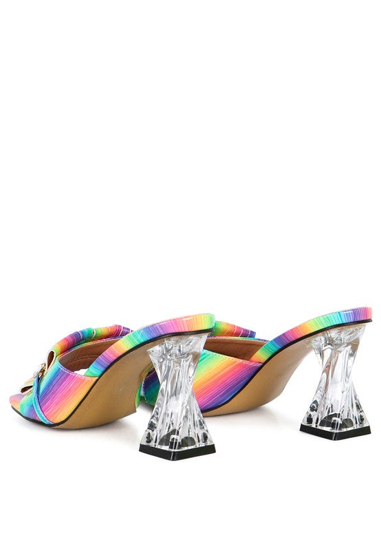 FANTASY CLEAR HEEL JEWEL SANDAL - Faylinn & Co