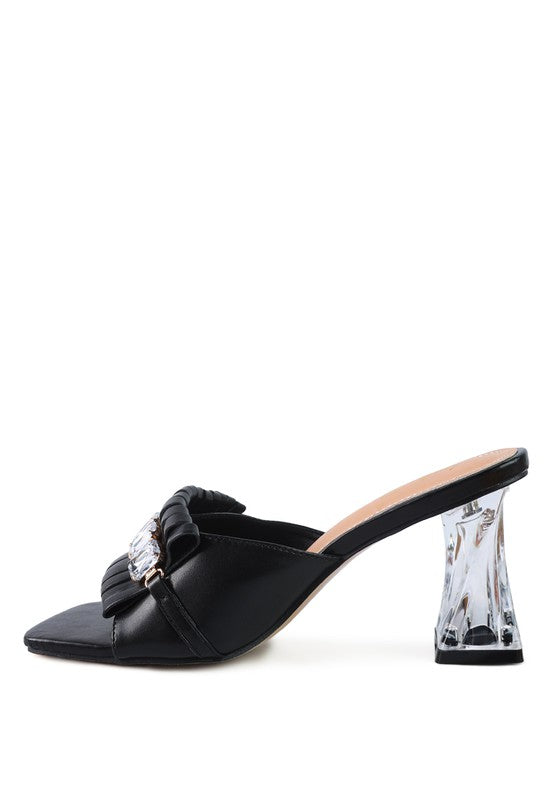 FANTASY CLEAR HEEL JEWEL SANDAL - Faylinn & Co