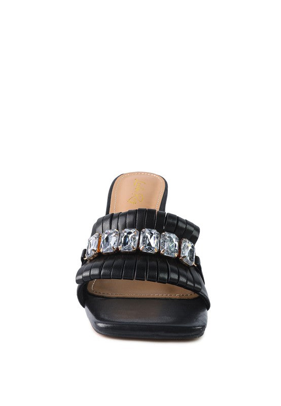 FANTASY CLEAR HEEL JEWEL SANDAL - Faylinn & Co