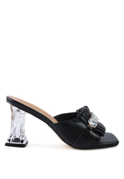 FANTASY CLEAR HEEL JEWEL SANDAL - Faylinn & Co