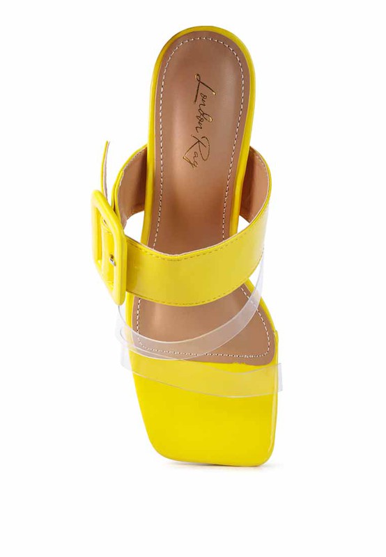 CITY GIRL PRINTED MID HEEL SLIDE SANDALS - Faylinn & Co