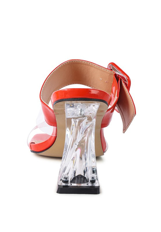 CITY GIRL PRINTED MID HEEL SLIDE SANDALS - Faylinn & Co