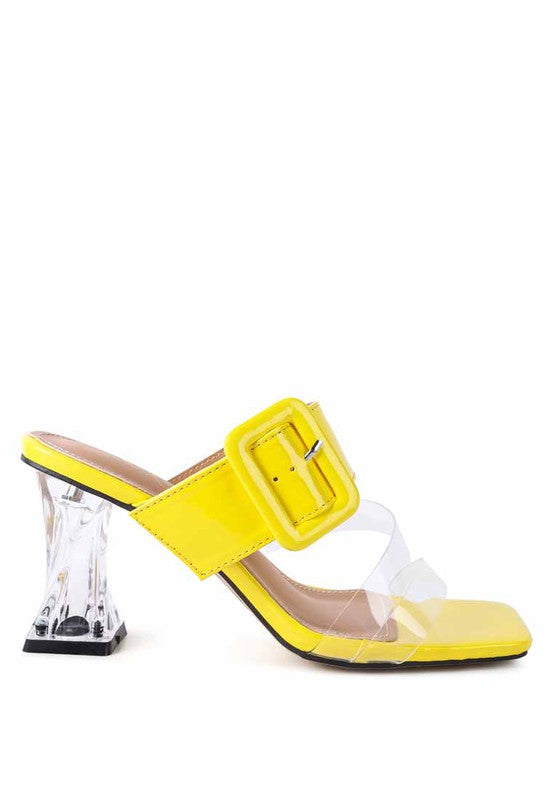 CITY GIRL PRINTED MID HEEL SLIDE SANDALS - Faylinn & Co