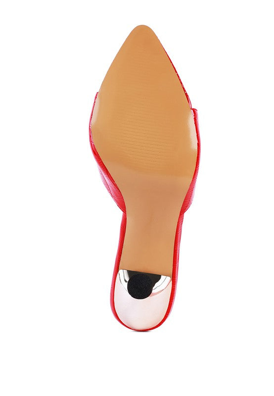 FRENCH CUT HIGH HEEL CROC SLIDES - Faylinn & Co