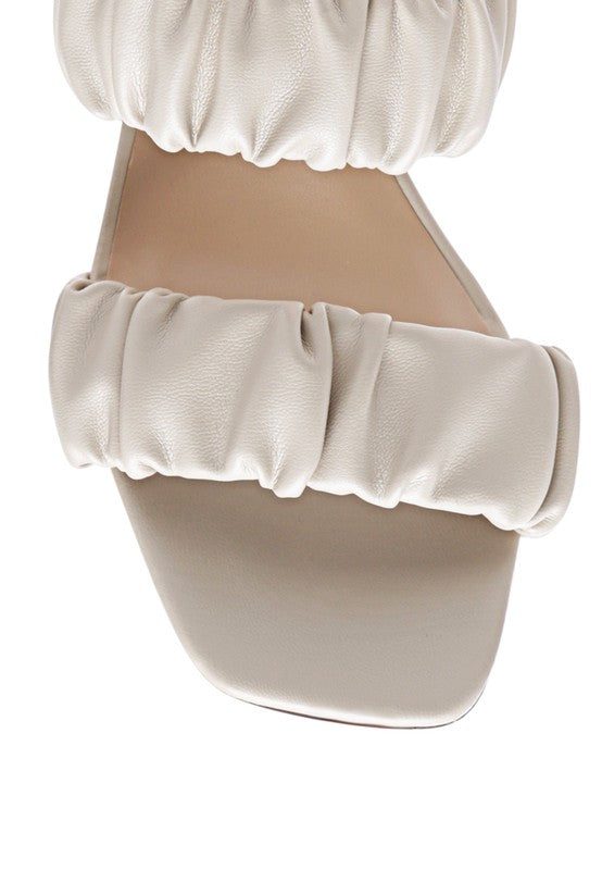 LADY LYNN GATHER AROUND SLIP-ON HEELED SANDAL - Faylinn & Co