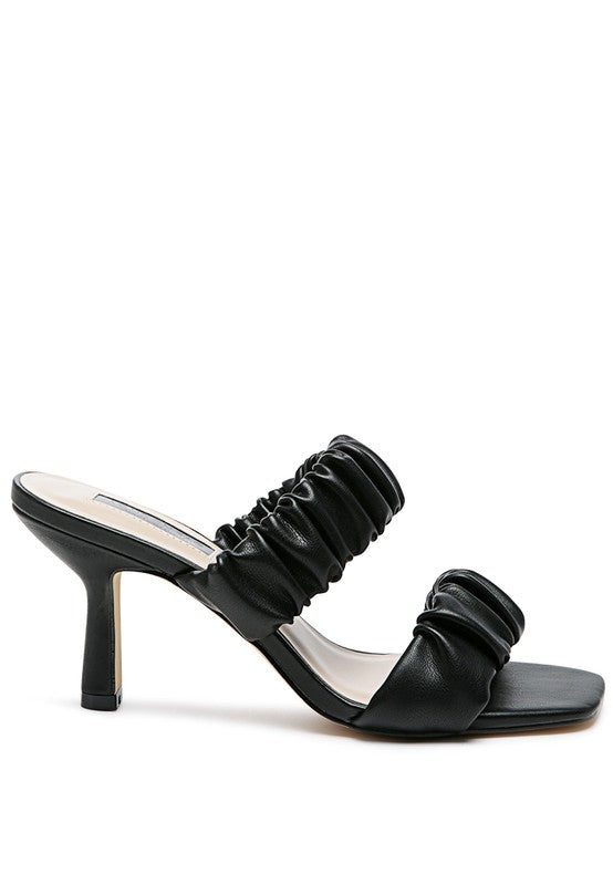 LADY LYNN GATHER AROUND SLIP-ON HEELED SANDAL - Faylinn & Co