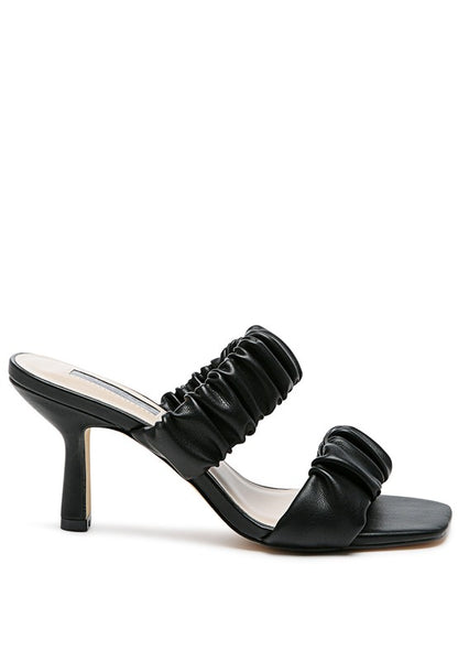 LADY LYNN GATHER AROUND SLIP-ON HEELED SANDAL - Faylinn & Co