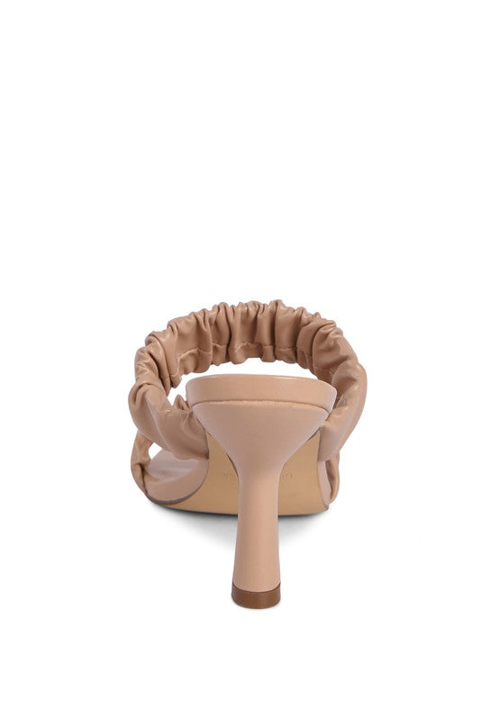 LADY LYNN GATHER AROUND SLIP-ON HEELED SANDAL - Faylinn & Co