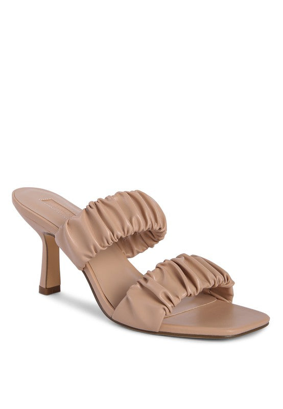 LADY LYNN GATHER AROUND SLIP-ON HEELED SANDAL - Faylinn & Co