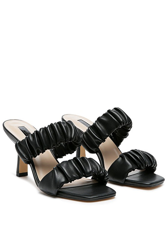 LADY LYNN GATHER AROUND SLIP-ON HEELED SANDAL - Faylinn & Co