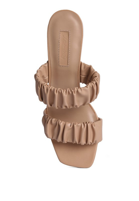 LADY LYNN GATHER AROUND SLIP-ON HEELED SANDAL - Faylinn & Co