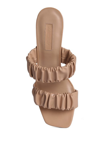 LADY LYNN GATHER AROUND SLIP-ON HEELED SANDAL - Faylinn & Co