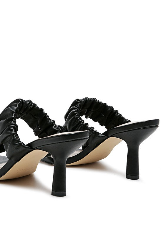 LADY LYNN GATHER AROUND SLIP-ON HEELED SANDAL - Faylinn & Co