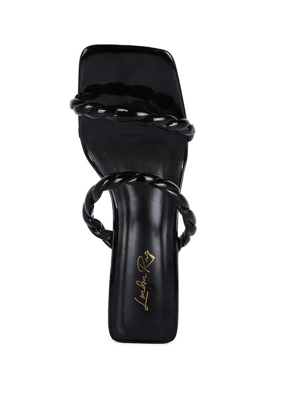 INAMORATA BRAIDED CORD MID HEEL SANDALS - Faylinn & Co