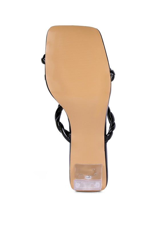 INAMORATA BRAIDED CORD MID HEEL SANDALS - Faylinn & Co