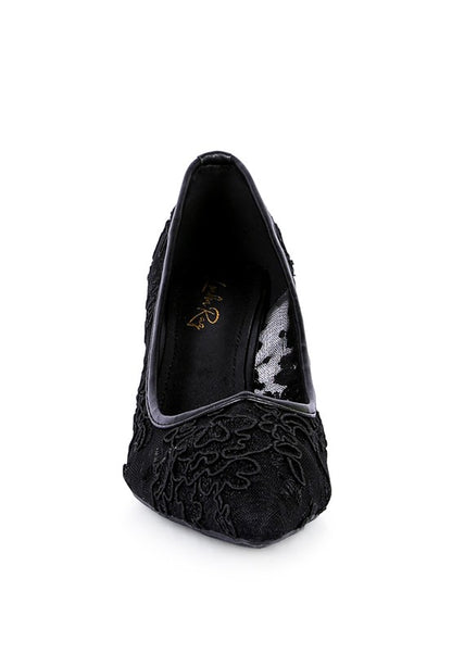 REUNION LACE STILETTO PARTY PUMPS - Faylinn & Co