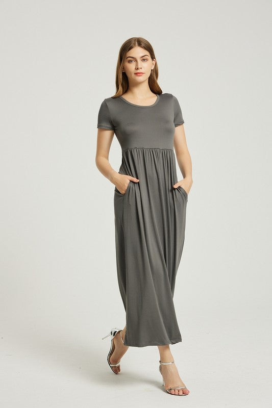Women's Summer Casual Maxi Dress With Pocket - Faylinn & Co