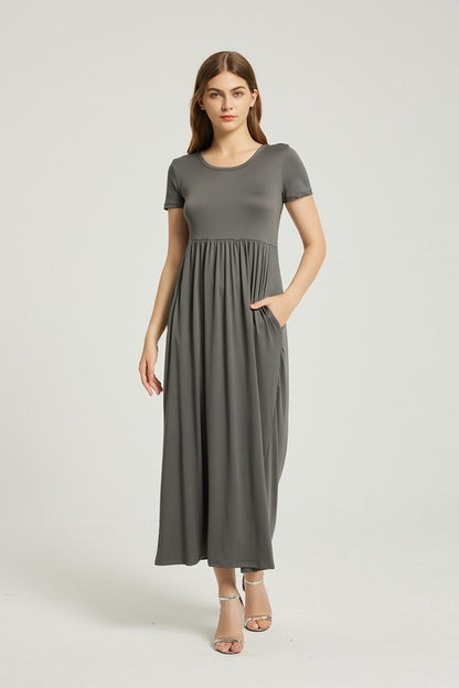 Women's Summer Casual Maxi Dress With Pocket - Faylinn & Co