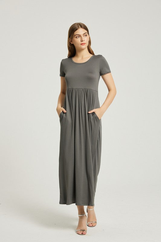 Women's Summer Casual Maxi Dress With Pocket - Faylinn & Co