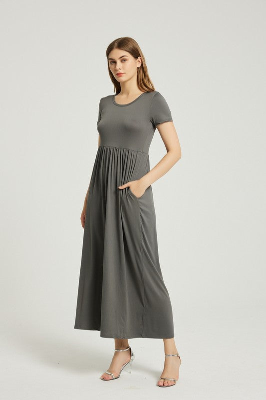 Women's Summer Casual Maxi Dress With Pocket - Faylinn & Co