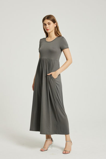 Women's Summer Casual Maxi Dress With Pocket - Faylinn & Co